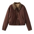 thumbnail image 3 of Chaqueta Vintage para Mujer, ropa de calle suelta, abrigo básico informal a la moda, Tops Chic para Mujer, prendas de vestir exteriores para Mujer, otoño e invierno, nuevo, 3 of 5