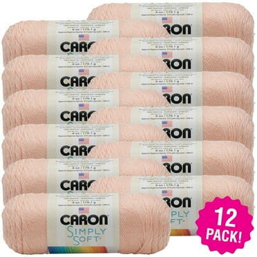 Caron Simply Soft Solids Yarn - Light Country Peach, Multipack of 12