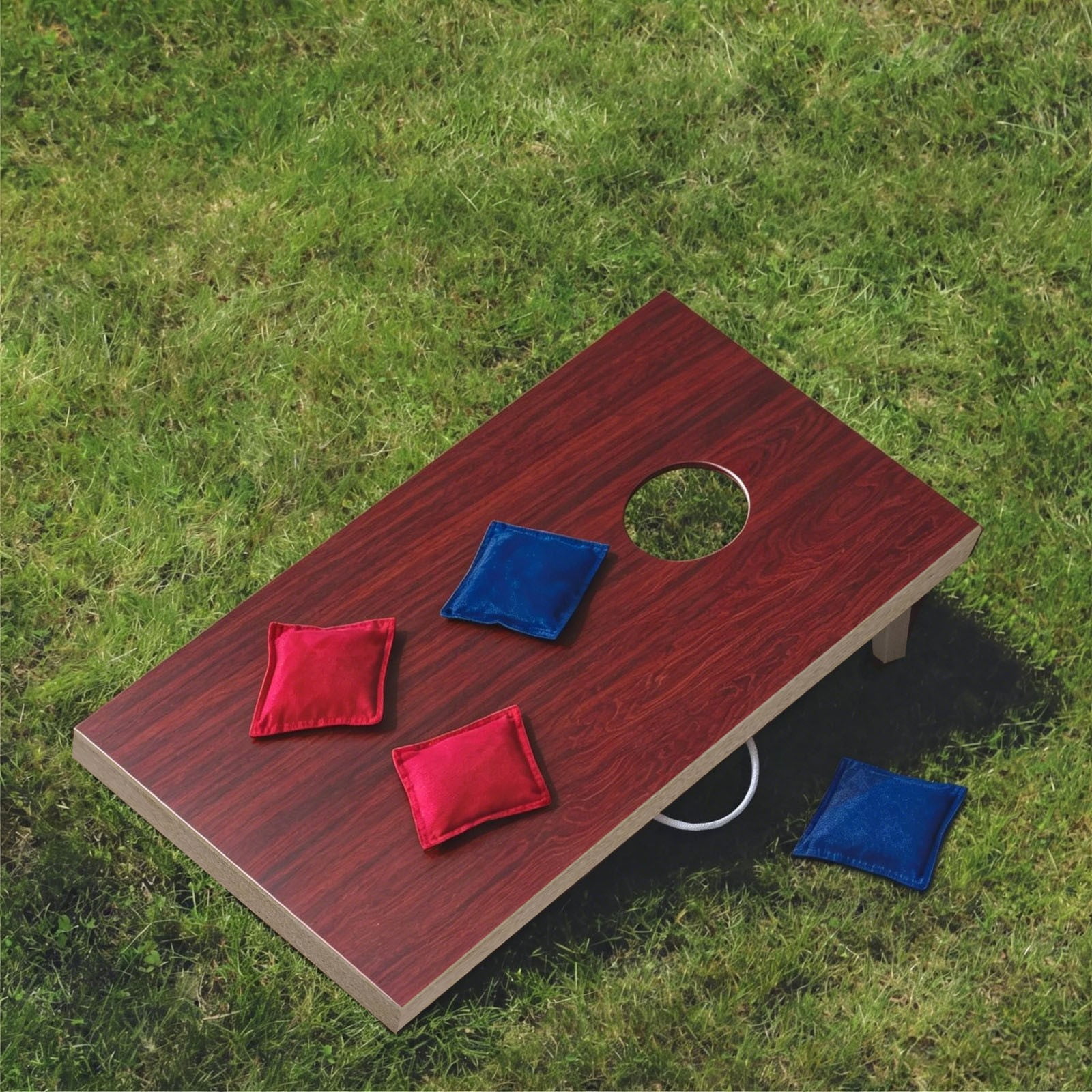 EBCUE 5*10" Solid Wood Cornhole Set with 4 Bean Bags Cornhole Board Set for Adults, Cornhole Game Set for Tailgate Backyard Toss Games Indoor&Outdoor Activities