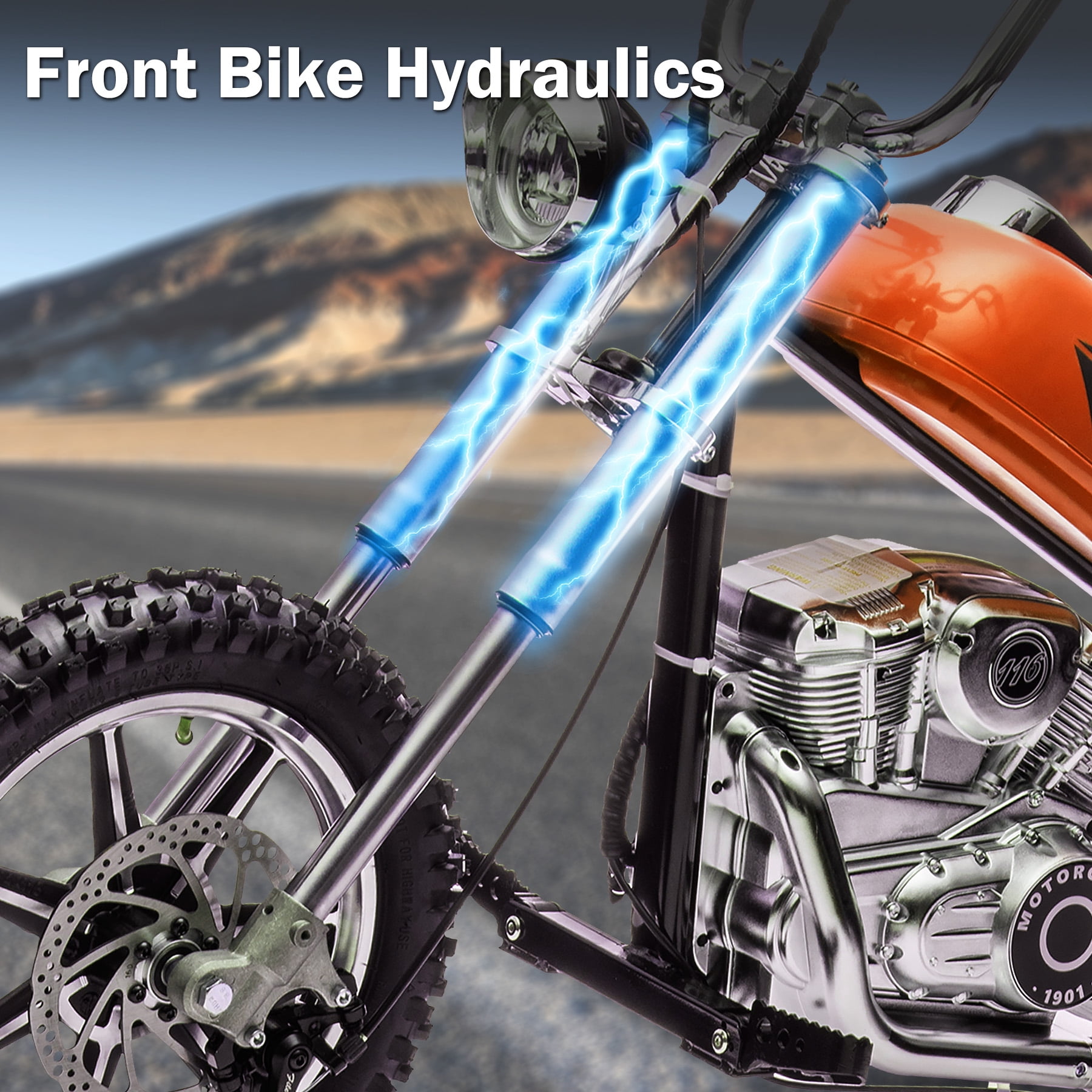 NEECHIPRO 36V Ride on Electric Dirt Bike for kids, 350W Electric Motorcycle with Headlights,14 MPH, Orange