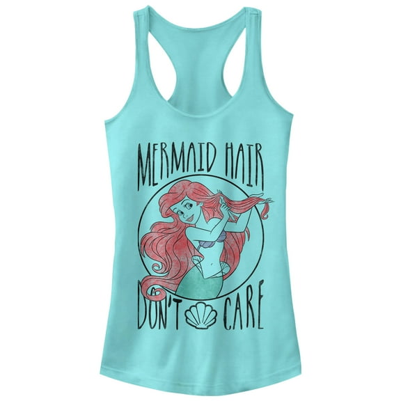 Junior's The Little Mermaid Ariel Hair Don't Care Racerback Tank Top Cancun Medium