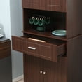 72" Kitchen Buffet with Hutch, Freestanding Pantry with
