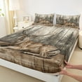 thumbnail image 3 of Feelyou Jungle Reindeer Moose Full Size Sheets, Countryside Animal Bed Sheets, Rustic Wooden Plank Sheet Sets, Super Cozy Room Decor, 4 Pieces, 3 of 7