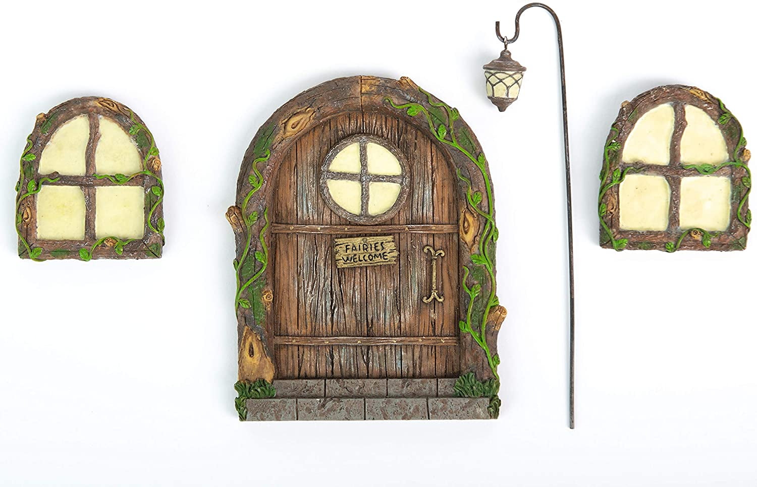 Dwarf Fairy Gate,Wooden Fairy Door Craft Kits,Fairy Tale Country Cottage Wooden Fairy Door Craft Kit Courtyard Wooden Miniature Tree for Self-Assembly Elfin Door Door Set