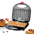 thumbnail image 1 of Waflera de 750 W, Waflera Electrica de Acero Inoxidable con Placa de Cocción, Waflera Mini con Revestimiento Antiadherente para Gofres Dobles, Hash Browns, Desayuno, Fácil de Limpiar, 1 of 4