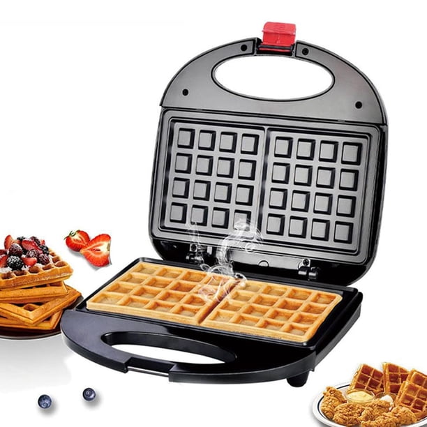 Waflera de 750 W, Waflera Electrica de Acero Inoxidable con Placa de Cocción, Waflera Mini con Revestimiento Antiadherente para Gofres Dobles, Hash Browns, Desayuno, Fácil de Limpiar