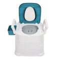 thumbnail image 1 of Commode Chair for Toilet, Blue Bedside Commode High Load Capacity Soft Padded Silent Folding Lid Slip Proof  for Adults, 1 of 7