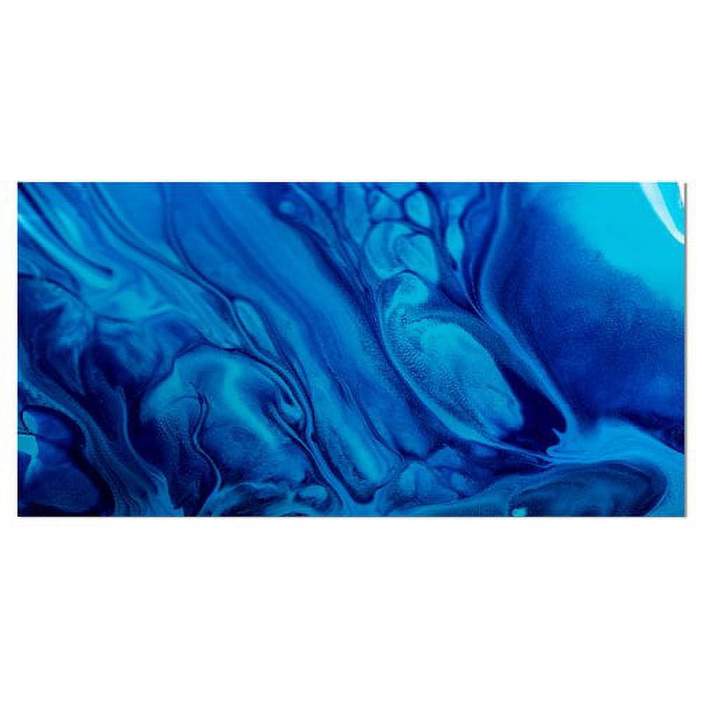 Designart 'Dark Blue Abstract Acrylic Paint Mix ' Abstract Art on Canvas