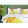 thumbnail image 4 of Animal Duvet Cover Sets, Cartoon Little Fox Sniffing a Flower on Plain Background, Bedding Set with 2 Duvet Covers & 4 Pillowcases, 2 Pack King Size, Pastel Yellow Dark Pink, by Ambesonne, 4 of 7