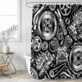 thumbnail image 4 of Vintage Car Bathroom Shower Curtains with 12 Hooks Polyester Waterproof Shower Curtain for Stalls and Bathtubs Automobile Car Parts Engine Print Black Decorative Bathroom Privacy Curtain 54x78 Inches, 4 of 9