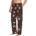 thumbnail image 2 of Xecao Red Rose Skull Men's Straight Lounge Pajama Pants: The Ultimate in Comfortable Sleepwear, 2 of 9