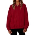 thumbnail image 3 of QIUOMBBP Veste de Sport d'Été pour Femmes Manches Longues Protection Solaire Hauts avec Poches Chemises de Randonnée Légères Extensibles Décontractées Rouge G, 3 of 10