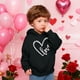 thumbnail image 5 of Sudadera con capucha y estampado de corazón de San Valentín, sudadera de manga larga para niños y niñas, chaqueta para niñas de talla mediana y grande., 5 of 7