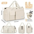thumbnail image 6 of Gocvo Gym Bag with Shoes Compartment Convenient Gym Tote Bag for Women Dry Wet Separated Weekender Overnight Bags for Travel(Beige), 6 of 7