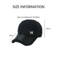 thumbnail image 2 of Gorro de invierno con agujero para cola de caballo para mujeres y hombres, para viajes al aire libre, de piel sintética, con retazos de lana de cordero, gorra de béisbol, 2 of 5