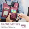thumbnail image 6 of Mantto Case for Samsung Galaxy A51 4G with Card Holder, Retro PU Leather RFID Blocking Credit Card Slots Double Magnetic Clasp Flip Kickstand Shockproof Phone Cover for Samsung Galaxy A51 4G,Winered, 6 of 9