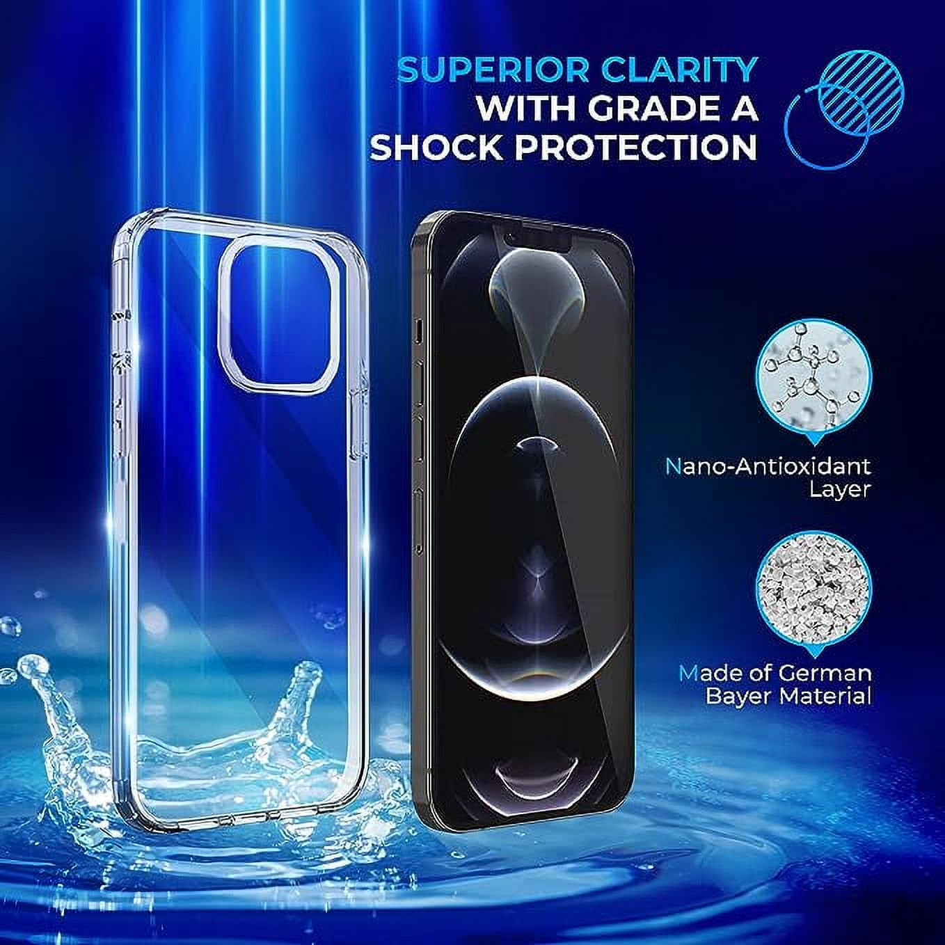 Entronix Heavy Duty Clear Case for Apple Apple iPhone 16 Transparent Clear Case, [Yellow Resistant] Hard Back Cover Soft Silicone, Shockproof Slim Case for Apple Apple iPhone 16
