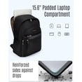 thumbnail image 3 of Mochila LIGHT FLIGHT FLIGHT Travel para mujer, portátil de 15,6 pulgadas, negra, 3 of 7