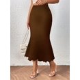 thumbnail image 5 of Women's Fashion Knitted Jacquard High Waisted Stretch Hip Fishtail Skirt Long Skirt Size L, 5 of 10