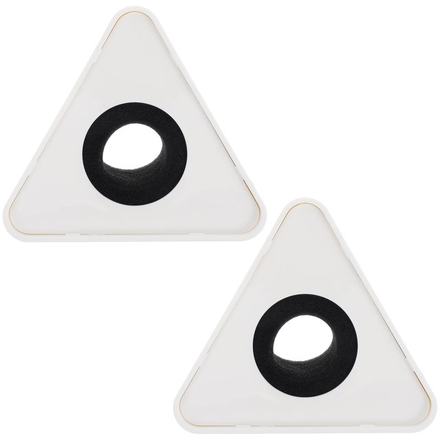 2Pcs Portable ABS Injection Molding Triangle Shaped Interview Mic Microphone Logo Flag Station Logo (White)
