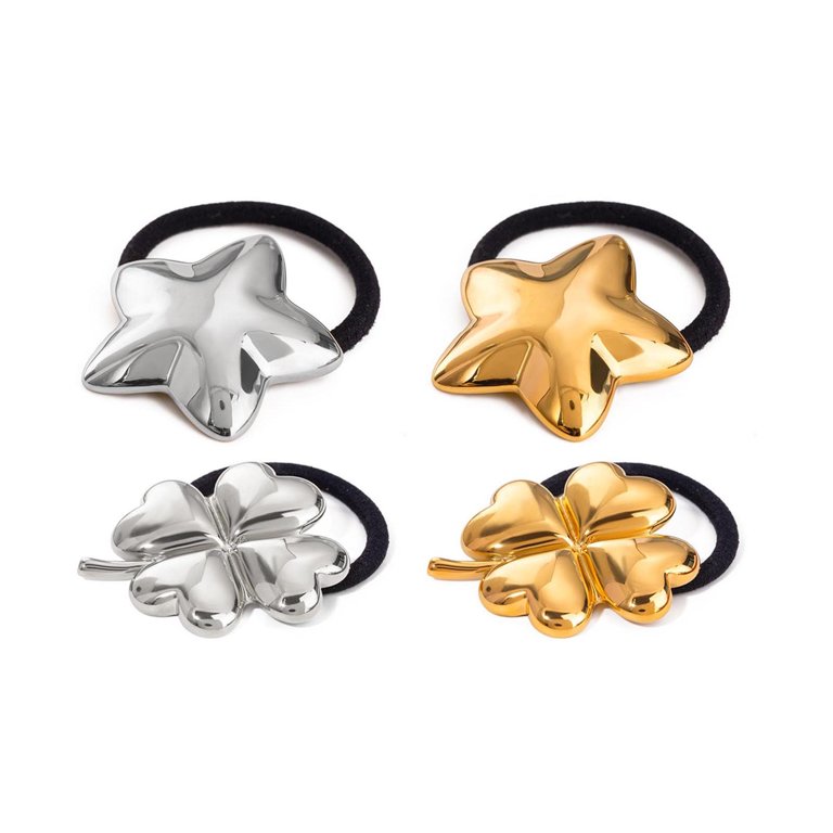 Metal Hair Clip Ponytail Holder Gold Silver Hair Elegant  display picture 3