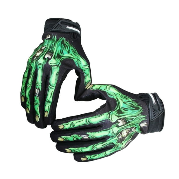 Qarigey Guantes de nailon ligeros e impermeables para montar con dedos completos para hombres alto rendimiento a prueba de golpes guantes y mitones verde l