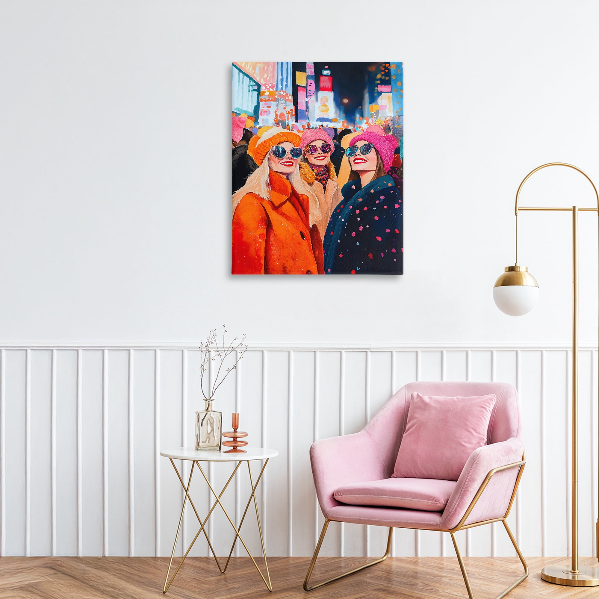 Stupell Industries New Year's Girls in City Canvas Wall Art, design by LSR Design Studio