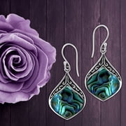 Abalone Shell Colorful Earrings for Women - Beach Jewelry for Women in 925 Sterling Silver Funky Colorful Beautiful Jewelry Birthday Christmas Gifts