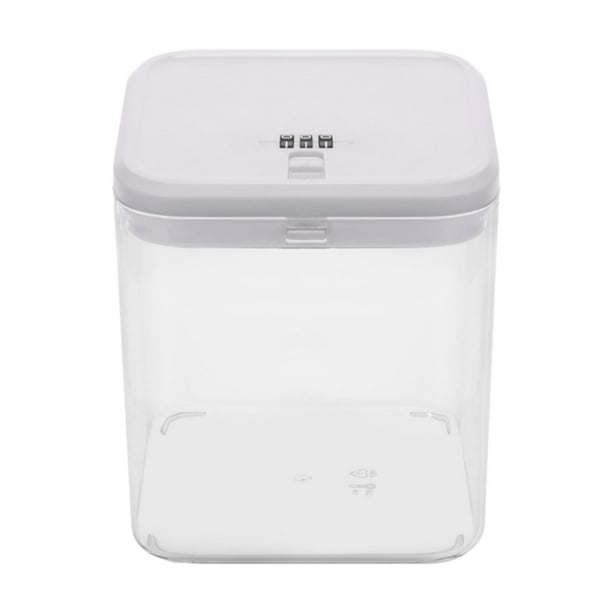 Contenedor de almacenamiento con cerradura, caja de seguridad con código de organización, contraseña transparente Blanco