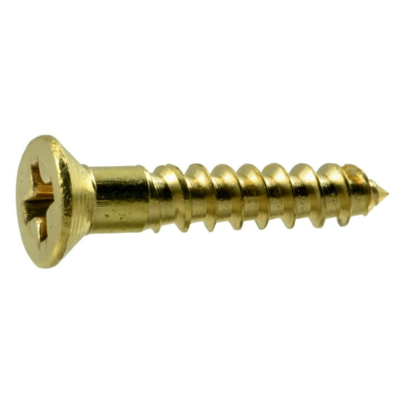 #4 x 5/8" Brass Phillips Flat Head Wood Screws WSFB-106 (100 pcs)
