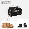 thumbnail image 3 of WUTUTUEE 55" Cloud Modular Loveseat Sofa with Storage, Modern Upholstered Chenille 2-Seater Sectional Sofa with Armrests for Living Room, Small Space, Black, 3 of 8