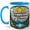Blue, variant on Sunshine Mountains and Peace Coffee Mug, Stained Glass Lake Landscape Design, 11 oz Ceramic Cup