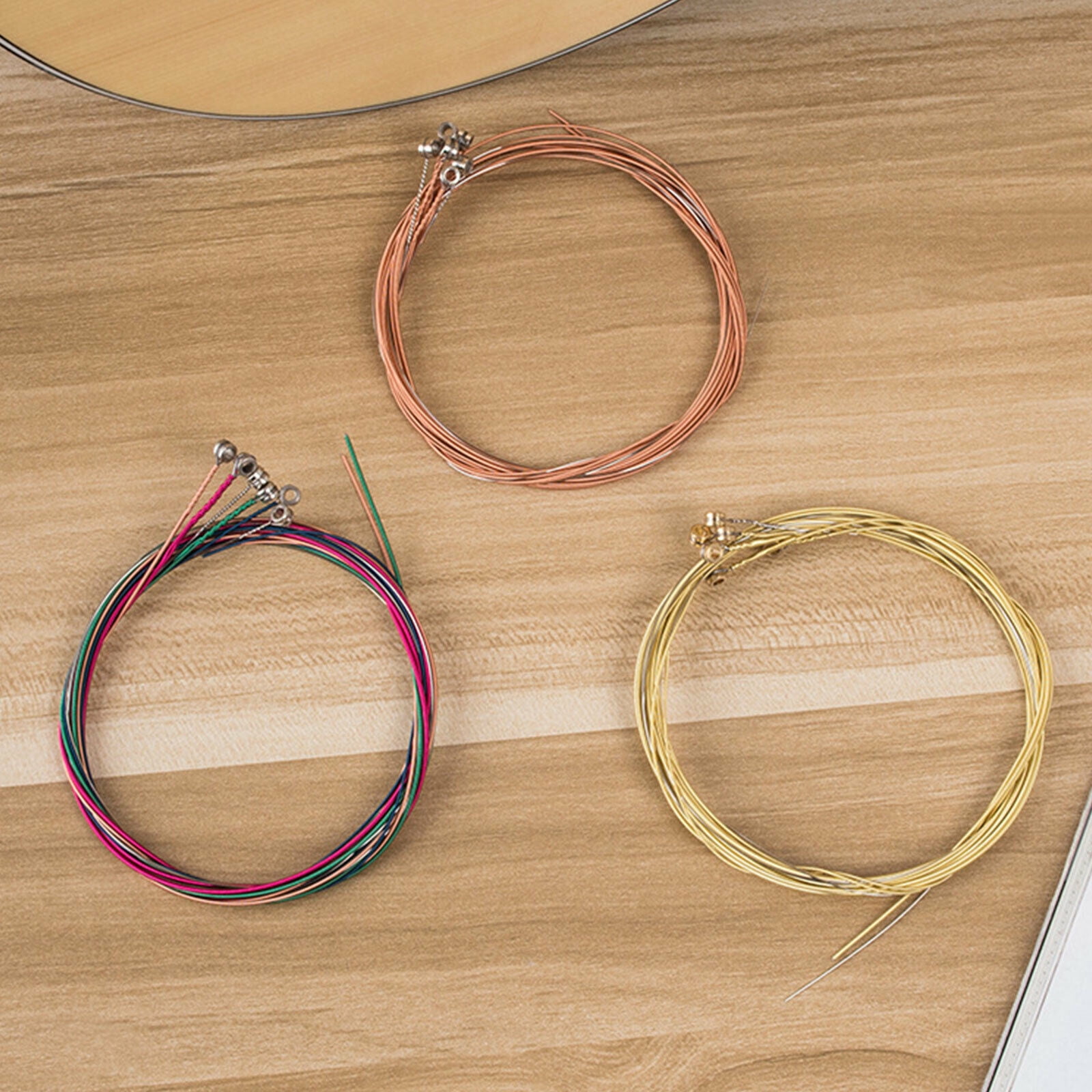 3 Sets of 6pcs Colorful Acoustic Guitar Strings 1st6th String Steel