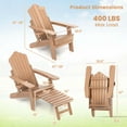 thumbnail image 3 of Costway Chaise Adirondack de Patio Tout Temps en HIPS Chaise Longue avec Repose-Pieds Rétractable Brun, 3 of 9