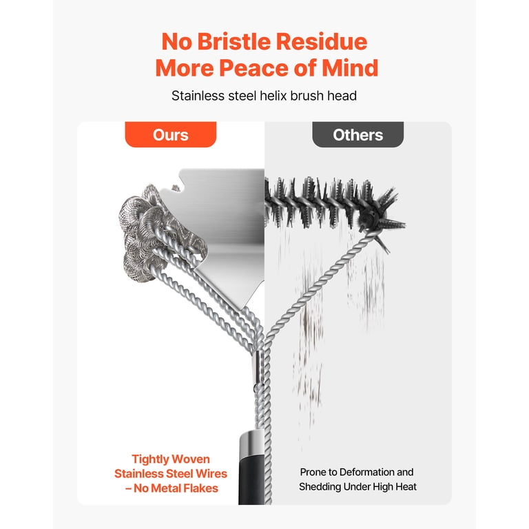 KFFKFF Grill Brush and Scraper, Stainless Steel, 17 In photo 2
