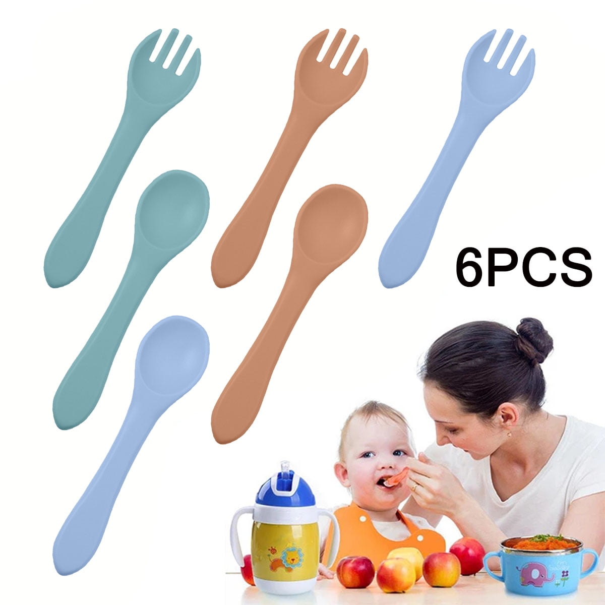1/2/3 pcs Baby Spoons Silicone Spoon for Baby Weaning, BPA Free Baby Feeding  and weaning Spoons for Babies,Toddler and Kids