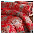 thumbnail image 2 of Red Paisley Comforter Sets Twin XL Size Bed Shabby Chic Print Comforter All Season 3 Pieces 1 Fluffy Soft Comforter with 2 Pillow Shams-Twin XL Size, 2 of 6