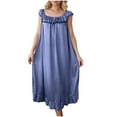 thumbnail image 6 of Fewfanhot Women's Spring Summer Ice Silk Nightdress - Sleeveless Design With Delicate Lace Lightweight Homewear, 6 of 8