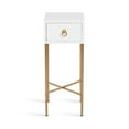 thumbnail image 6 of Kate and Laurel Decklyn Decorative Glam Tea Table, 12 x 12 x 30, White and Gold, Modern Living Room Drink Table with Pull Drawer for Useful Storage, 6 of 9