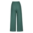 thumbnail image 5 of Lmnyox Casual Cotton Linen Pants for Women Wide Leg Elastic Waist Lounge Pants Summer Vacation Palazzo Pants, 5 of 6