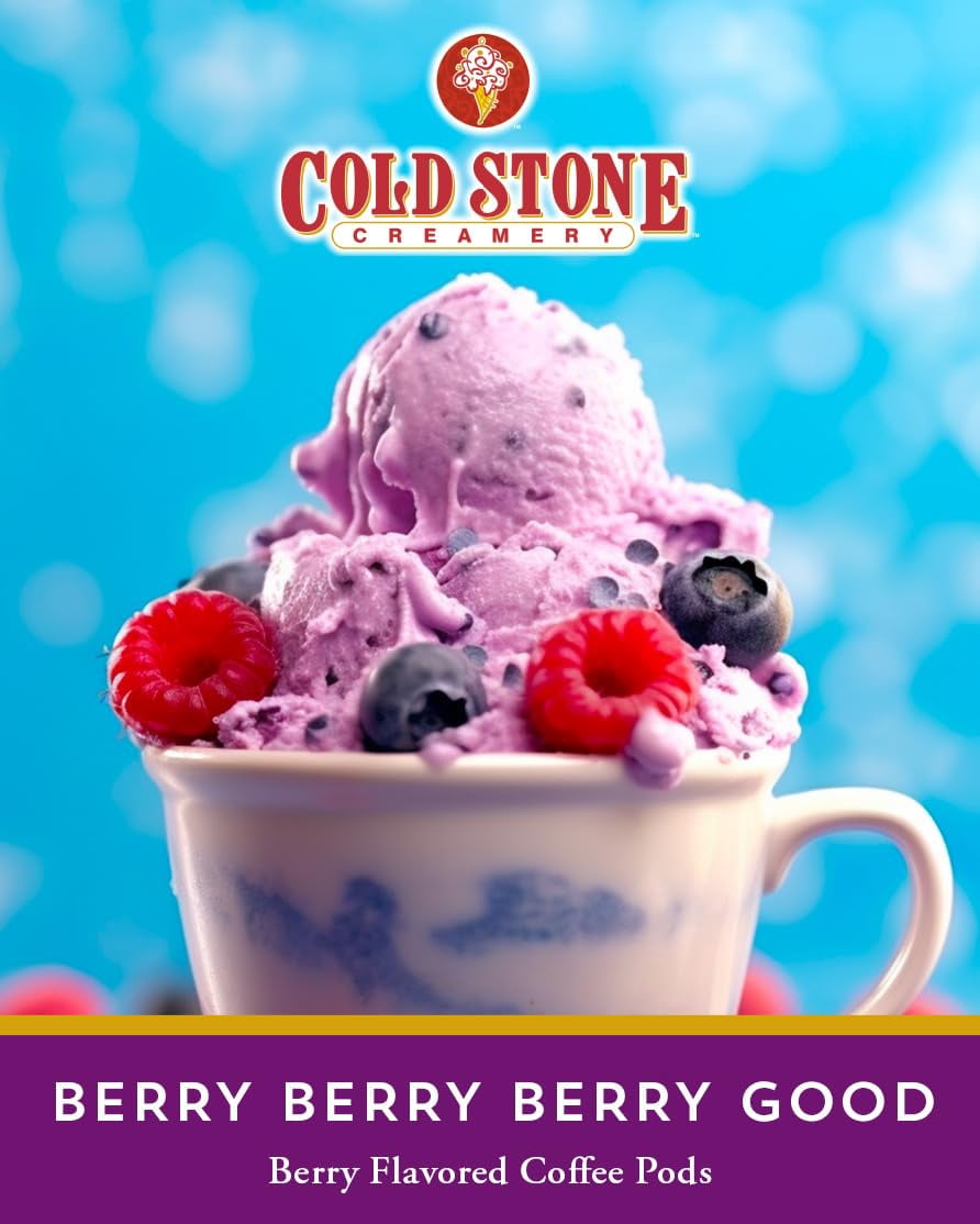Cold Stone Creamery Berry Berry Berry Good Ice Cream Coffee Pods for Single-Serve Coffee Brewers, 40 Ct