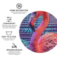 thumbnail image 3 of Honeii Digital Flamingo Vibrant Art Print Leather Coaster Set of 4, Ideal for Safeguarding Your Furniture from Drinks Spills and Effortless Cleanup-Round Shape, 3 of 6