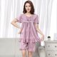 thumbnail image 2 of Conjunto de pijamas de seda para mujer, lencería Sexy de manga corta, informal, ajustado, liso, ropa de casa xuanjing  unisex, 2 of 2