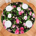thumbnail image 2 of Round Fitted Tablecloth with Elastic Edges Fits 36"-44" Round Tables Pioneer Colorful Floral Waterproof Table Cover Washable Indoor and Outdoor for Party Kitchen Dinner Banquet Patio Picnic, 2 of 7