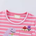 thumbnail image 6 of Bellafa Toddler Girl Casual Summer Cotton Dress Little Girls Ruffle Bottom Applique Short Sleeve Dresses 2-7 Years, 6 of 8