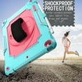 thumbnail image 6 of Dteck iPad 10.2 Case 2021/2020/ 2019, iPad 9th/ 8th/ 7th Generation Case with Pencil Holder, Kickstand with Hand Strap Shoulder Strap,Anti Scratch iPad 9th/ 8th/ 7th Gen Case, Mint+Rose, 6 of 6
