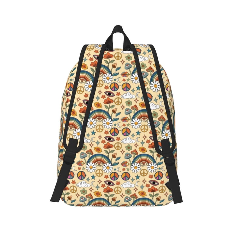 Daiia 70s Hippie Style Vintage Canvas Backpack for Men and  display picture 2