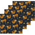 thumbnail image 2 of SKYSONIC Sloth Washcloths Set of 4, Highly Absorbent Soft Cotton Fingertip Towels for Bathroom, Kitchen, Gym, Spa, Home Decor 12x12 Inch, 2 of 7