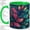 Green, variant on Stained Glass Style Leaf Accent Mug, 11oz Ceramic Coffee Cup