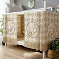 thumbnail image 2 of 2 Panels,Checkered Bunny Blackout Breathable Dustproof Bunk Bed Curtains for Student Dormitory Bedroom, 2 of 5
